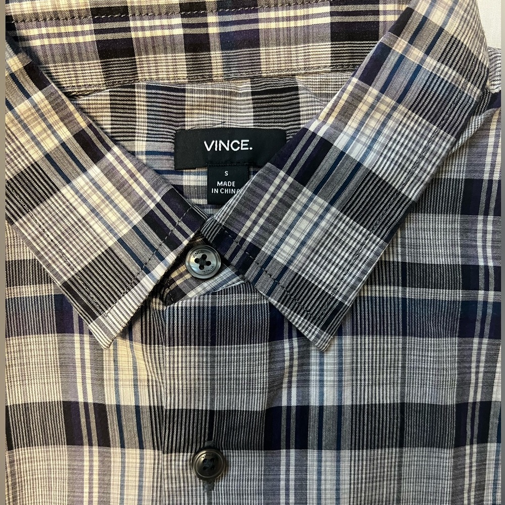 Multi color striped VINCE button down.